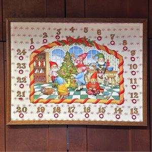 Quilted advent calendar handmade embroidery